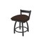 Holland Bar Stool Co 18" Low Back Swivel Vanity Stool, Pewter Finish, Rein Coffee Seat 82118PW025 - alternate 1